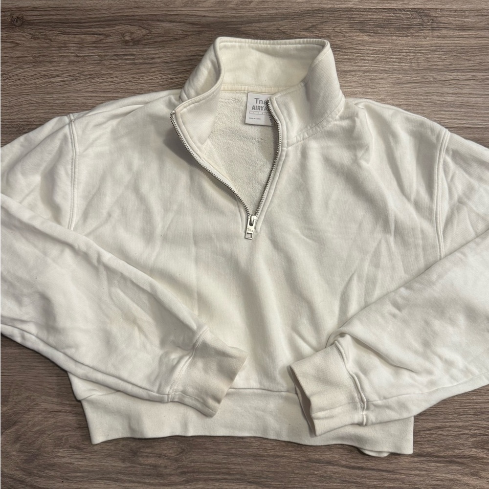 TNA White Quarter-Zip Pullover